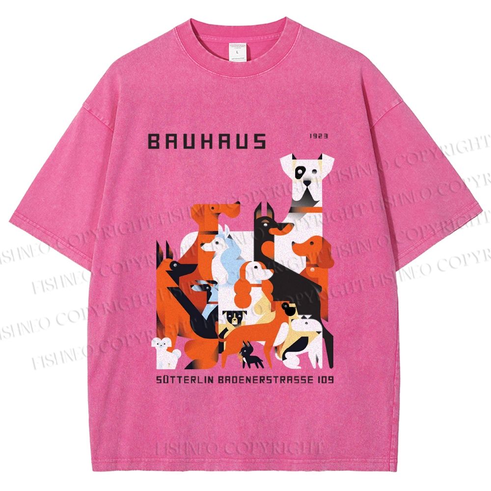 Unisex Bauhaus Dogs Printed Washed Tee
