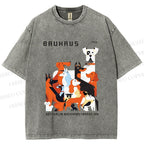 Unisex Bauhaus Dogs Printed Washed Tee