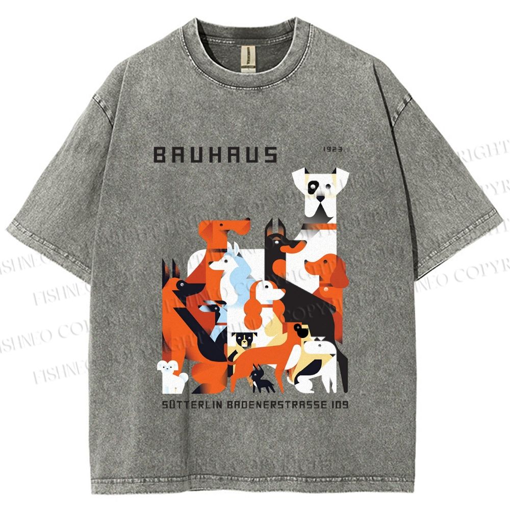 Unisex Bauhaus Dogs Printed Washed Tee