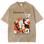 Unisex Bauhaus Dogs Printed Washed Tee