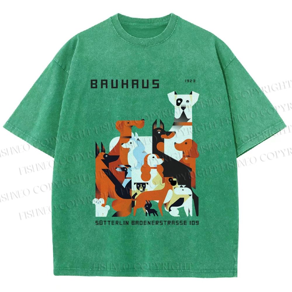 Unisex Bauhaus Dogs Printed Washed Tee