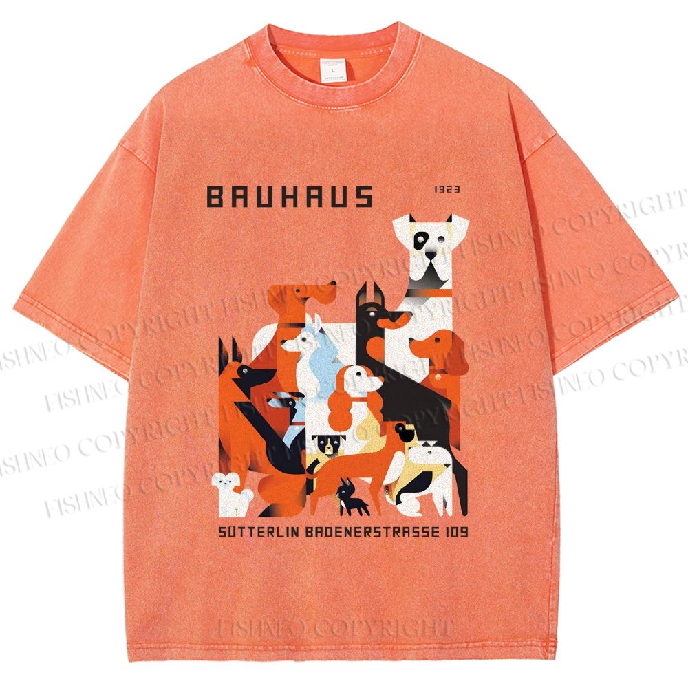 Unisex Bauhaus Dogs Printed Washed Tee