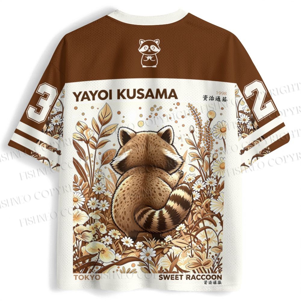 Yayoi Kusama Raccoon Jersey Shirts