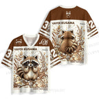 Yayoi Kusama Raccoon Jersey Shirts