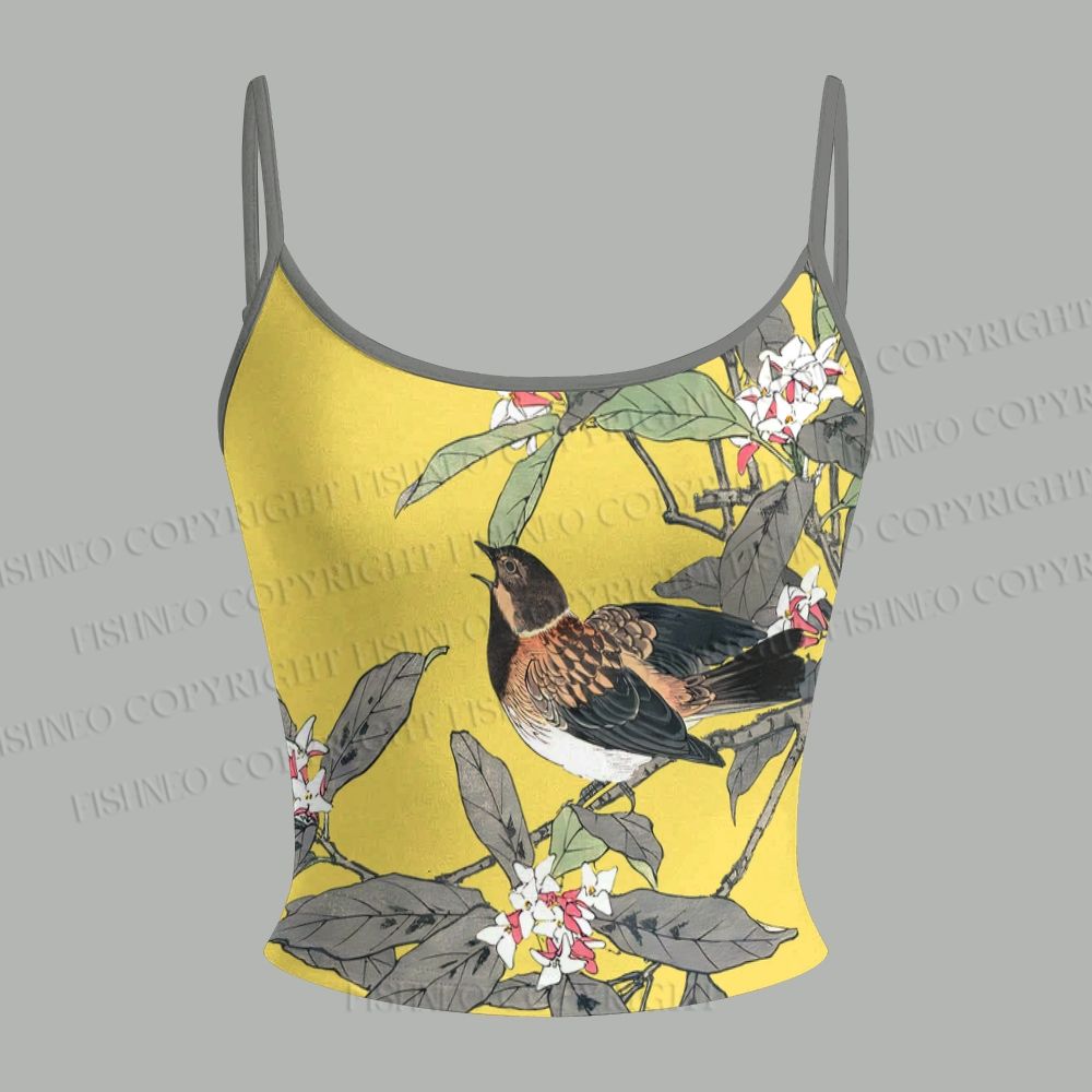 Vintage Birds in Flowers Top & Elasticated Trousers Two-Piece Set