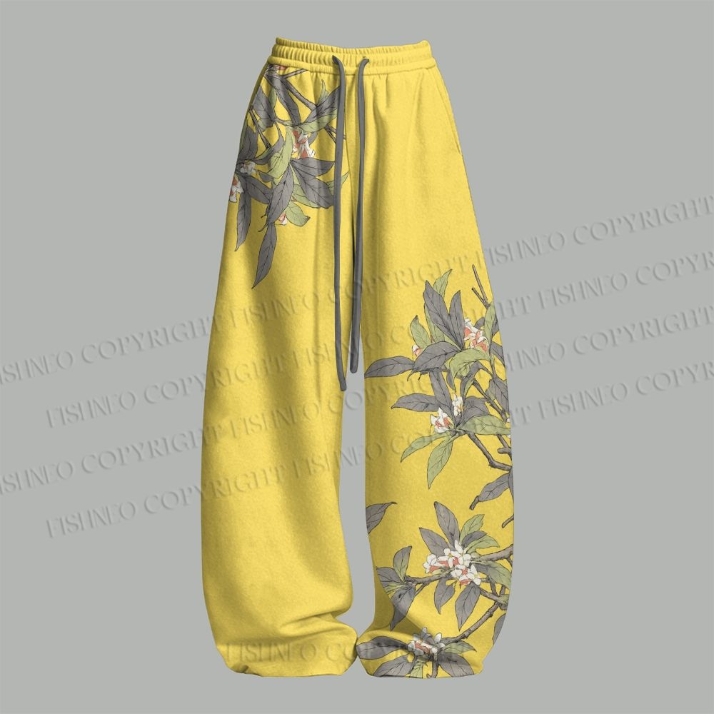 Vintage Birds in Flowers Top & Elasticated Trousers Two-Piece Set