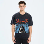 Ukiyoe Jaws Shark Vintage Washed T-shirt