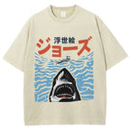 Ukiyoe Jaws Shark Vintage Washed T-shirt