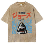Ukiyoe Jaws Shark Vintage Washed T-shirt