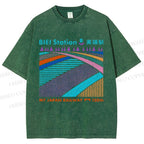Unisex Biei Station Printed Washed Tee