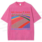 Unisex Biei Station Printed Washed Tee