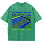 Unisex Biei Station Printed Washed Tee