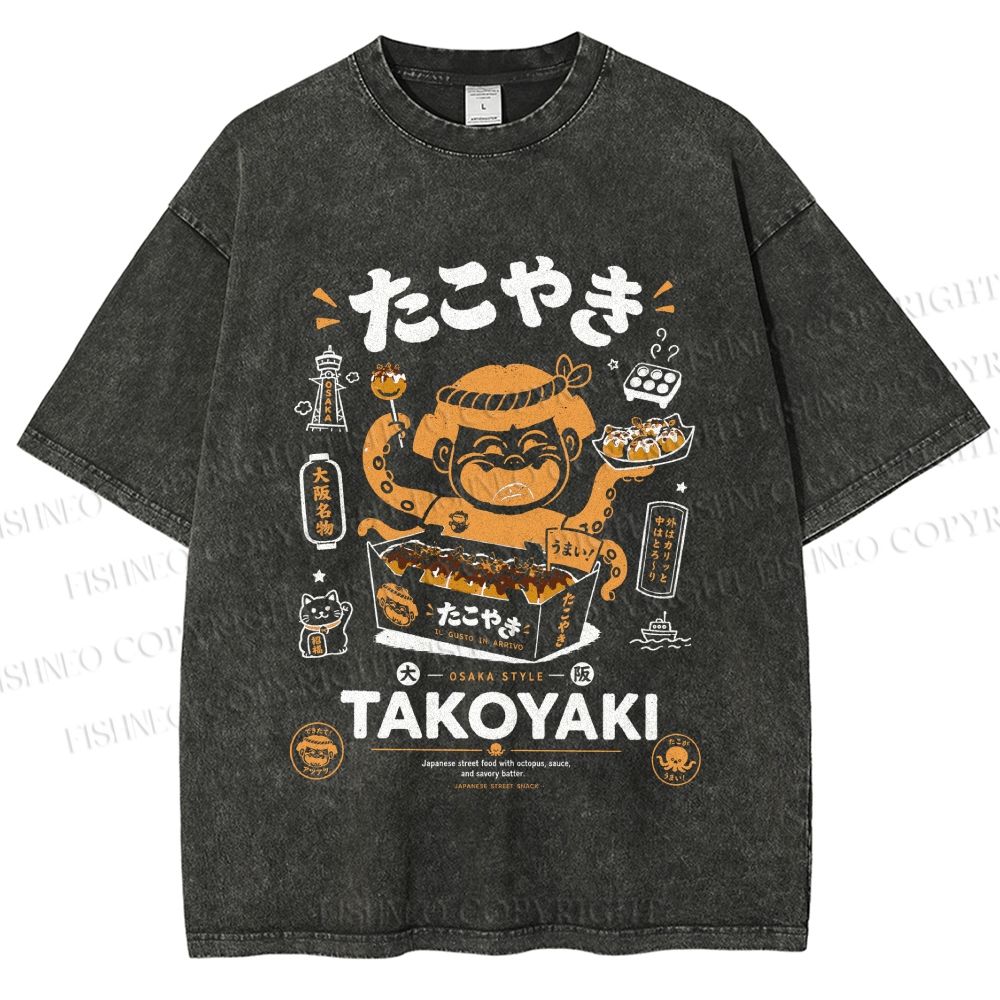 Unisex Osaka Takoyaki Printed Washed Tee