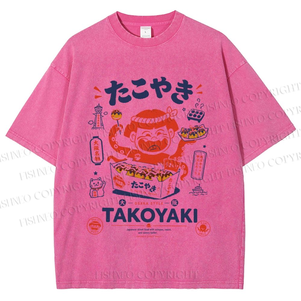 Unisex Osaka Takoyaki Printed Washed Tee