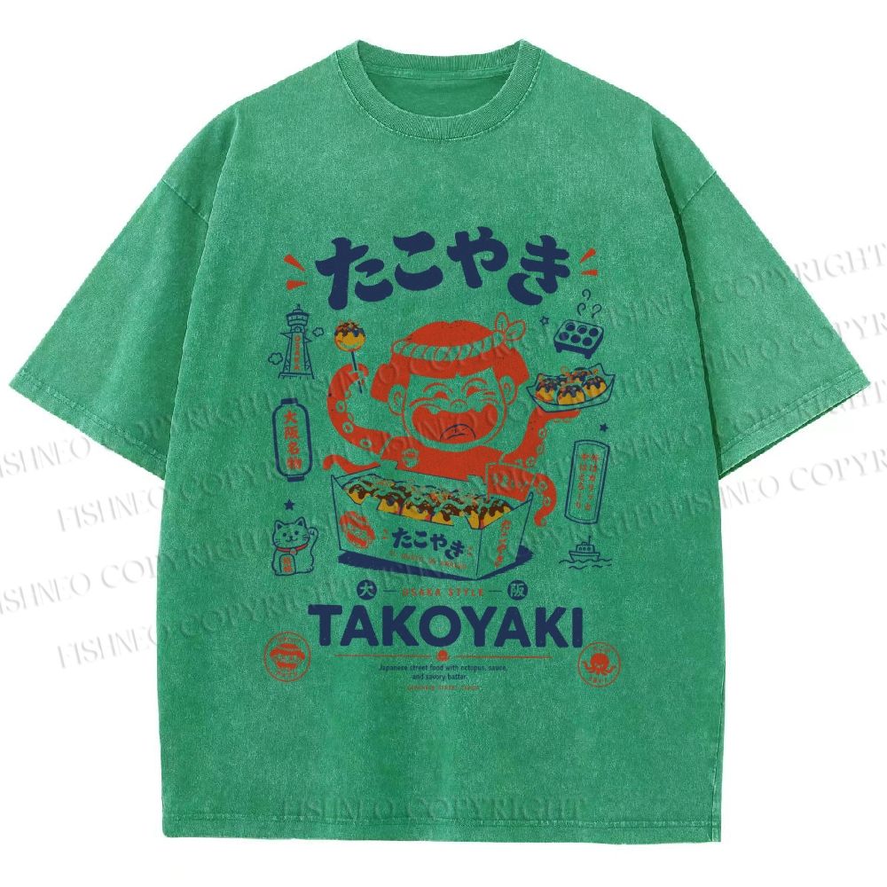 Unisex Osaka Takoyaki Printed Washed Tee