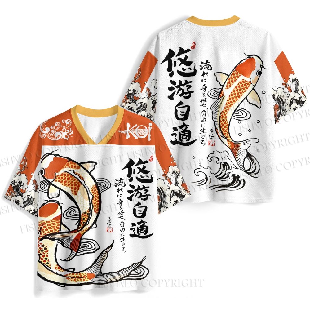 Japanese Vintage Koi Fish Jersey Shirts