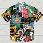 Jean-Michel Basquiat Style Doodle Printed Hawaiian Shirt