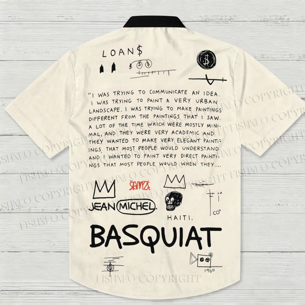 Basquiat Crown Dinosaur Hawaiian Shirt