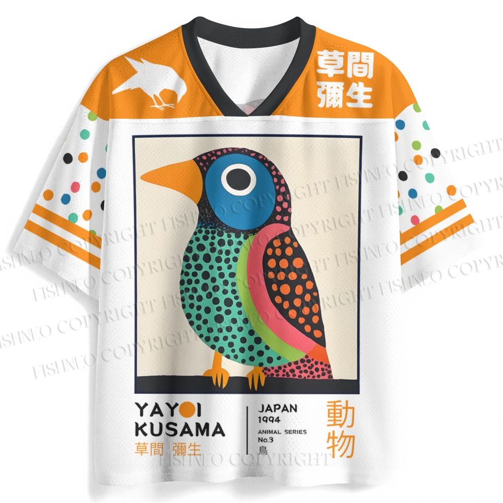 Yayoi Kusama Colorful Polka-dot Bird Jersey Shirts
