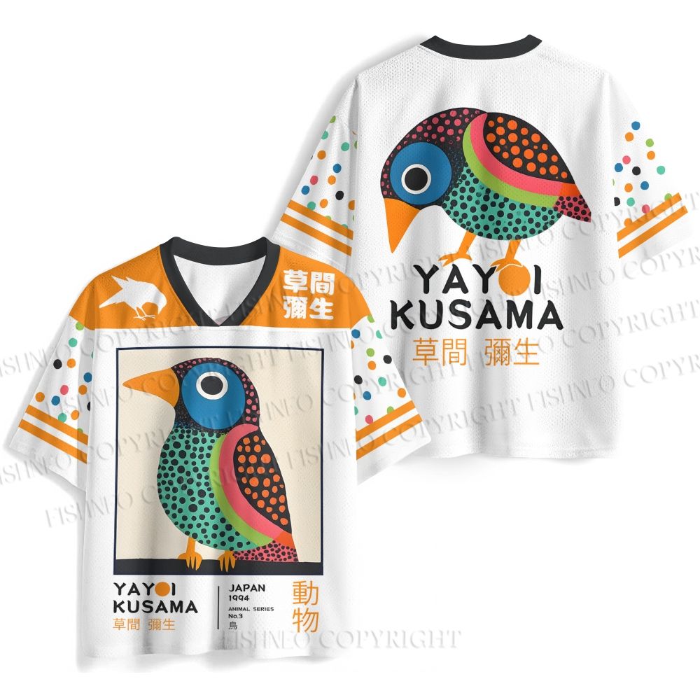 Yayoi Kusama Colorful Polka-dot Bird Jersey Shirts