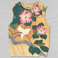 Unisex Vintage Birds in Flowers Printed Tank Top