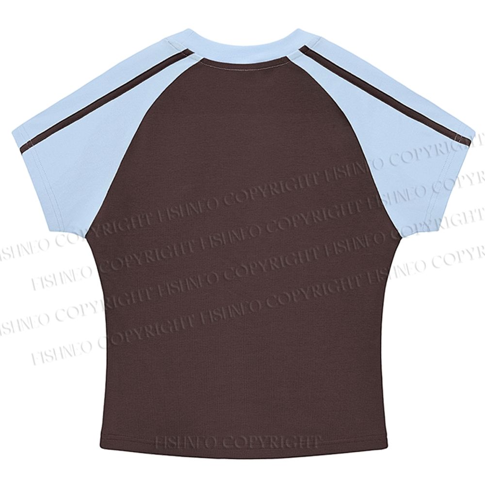 Origami Cat Stripe Raglan Baby Tee