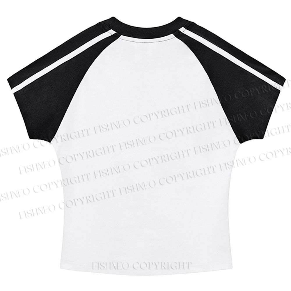 Origami Cat Stripe Raglan Baby Tee