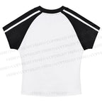 Origami Cat Stripe Raglan Baby Tee