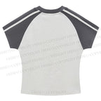 White Panther With Eyes Stripe Raglan Baby Tee