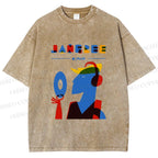 Unisex Bauhaus Style Music Man Printed Washed Tee