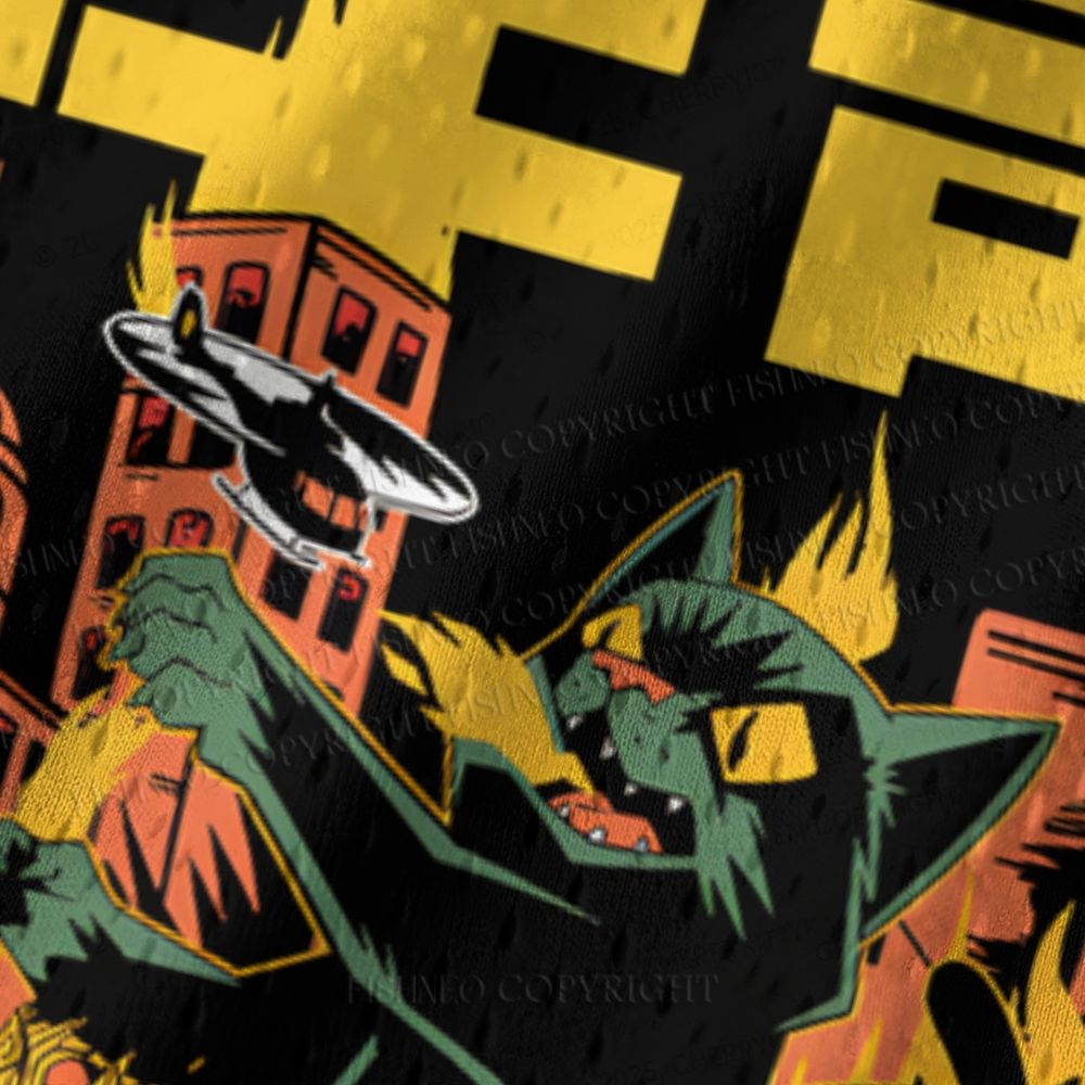 Japanese Cat Monster Attack the City Jersey Tank