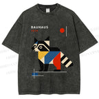 Unisex Bauhaus Raccoon Printed Washed Tee