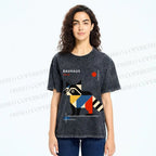 Unisex Bauhaus Raccoon Printed Washed Tee