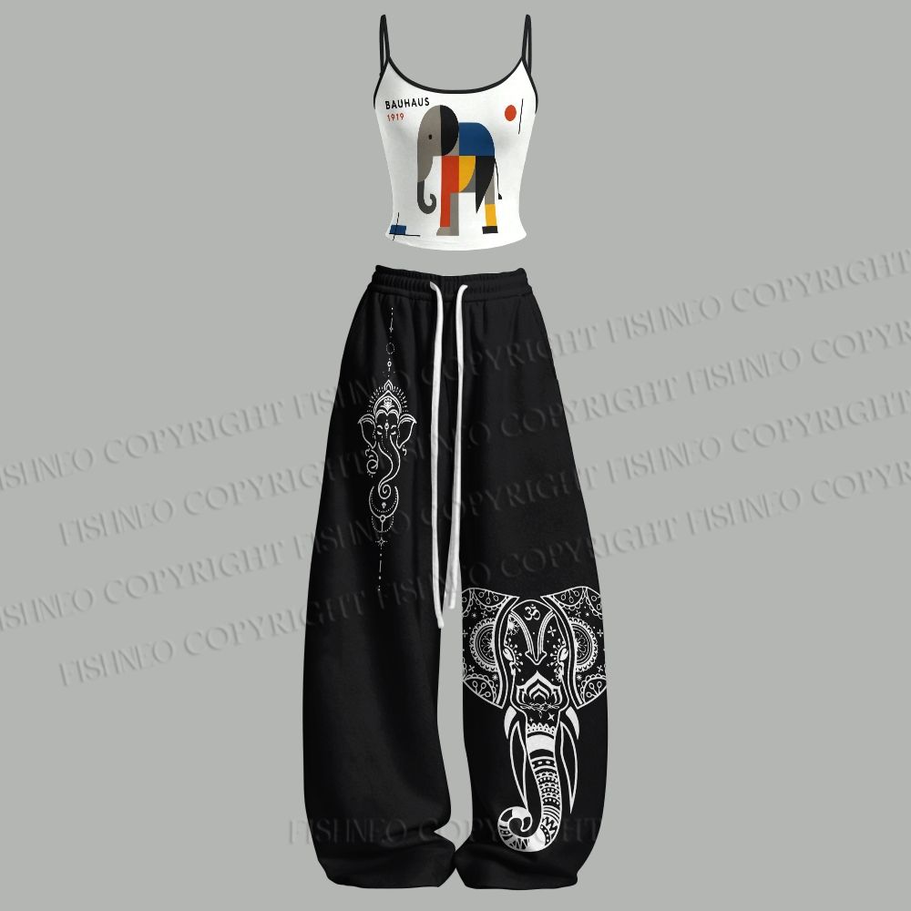 Bauhaus Elephant Top & Elasticated Trousers Two-Piece Set