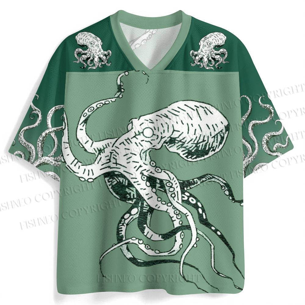 Vintage Green Octopus Jersey Shirts