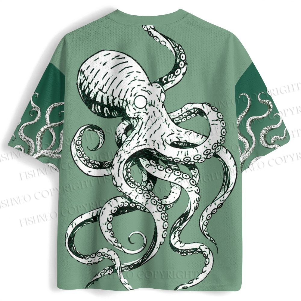 Vintage Green Octopus Jersey Shirts