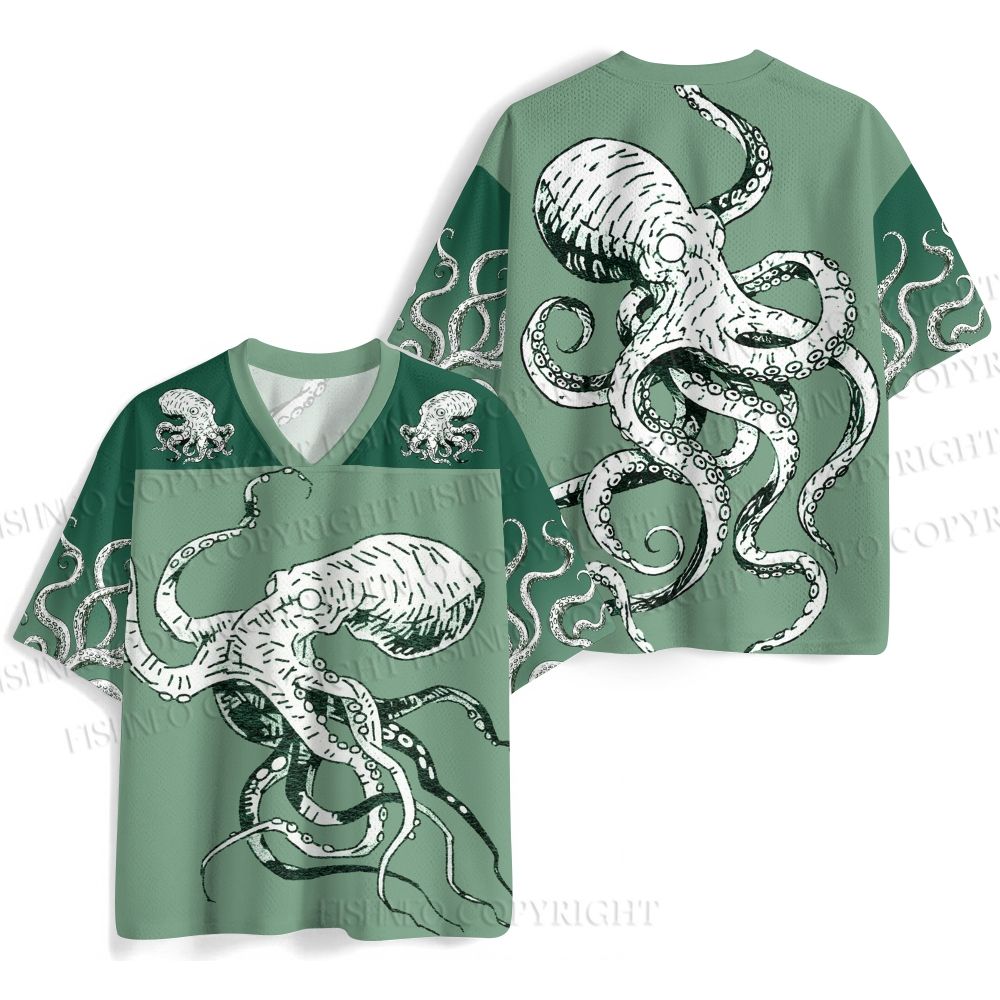Vintage Green Octopus Jersey Shirts