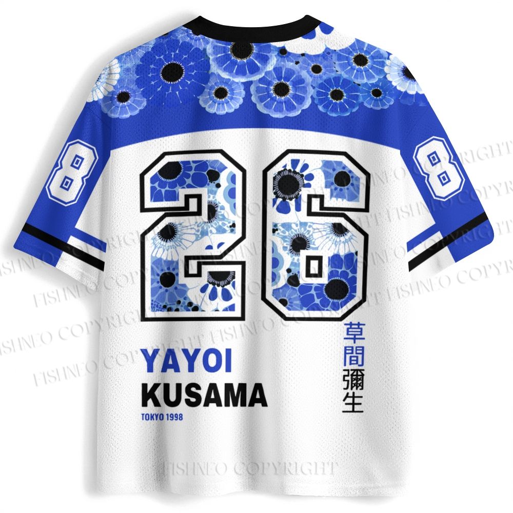Yayoi Kusama Blue Flowers Jersey Shirts
