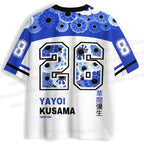 Yayoi Kusama Blue Flowers Jersey Shirts