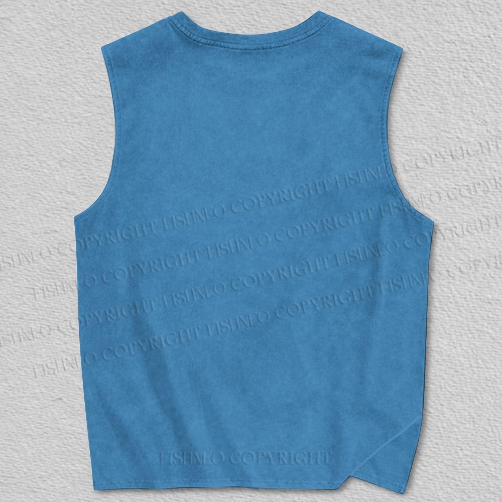 Unisex Vintage Bird on Sakura Printed Tank Top
