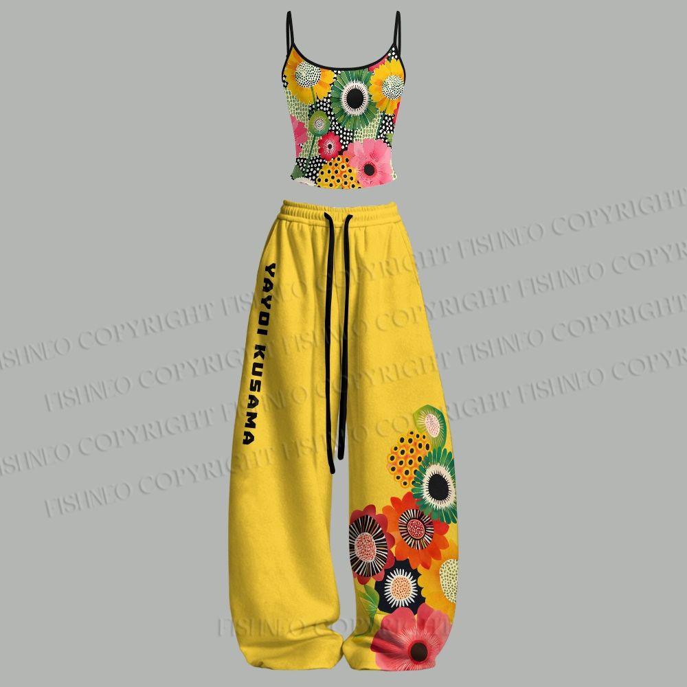 Flowers Yayoi Kusama Top & Elasticated Trousers Two-Piece Set