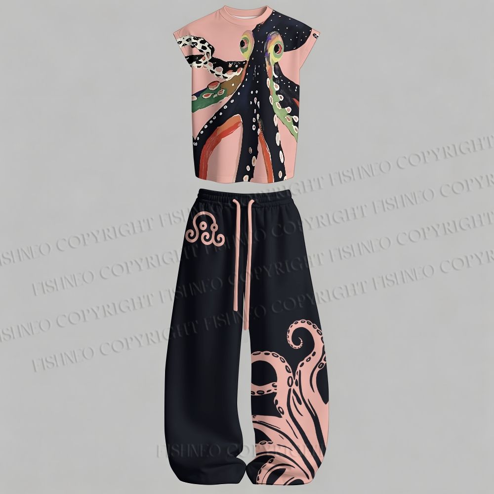 Octopus Tank top  & Elasticated Trousers Two-Piece Set