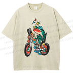 Unisex Tattoo Frog Printed Washed Tee