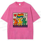 Unisex Love Is Love Printed Washed Tee