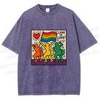 Unisex Love Is Love Printed Washed Tee