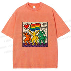 Unisex Love Is Love Printed Washed Tee