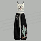 Dust Settles I Don't Top & Elasticated Trousers Two-Piece Set