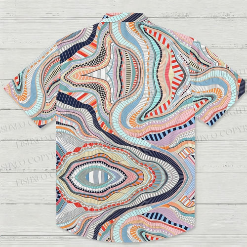 Abstract Geometric Printed Hawaiian Shirt