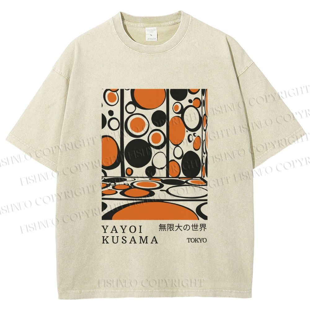 Unisex Yayoi Kusama Polka Dot Printed Washed Tee