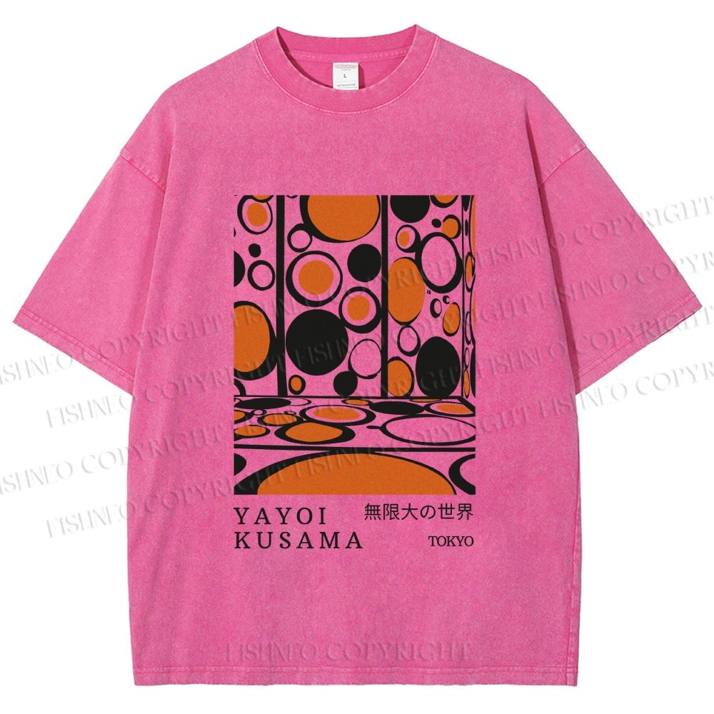 Unisex Yayoi Kusama Polka Dot Printed Washed Tee